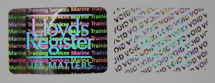 Tamper Evident Void Hologram Security Stickers / Hot Stamp Stickers Glossy Varnish